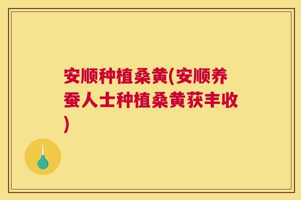 安顺种植桑黄(安顺养蚕人士种植桑黄获丰收)