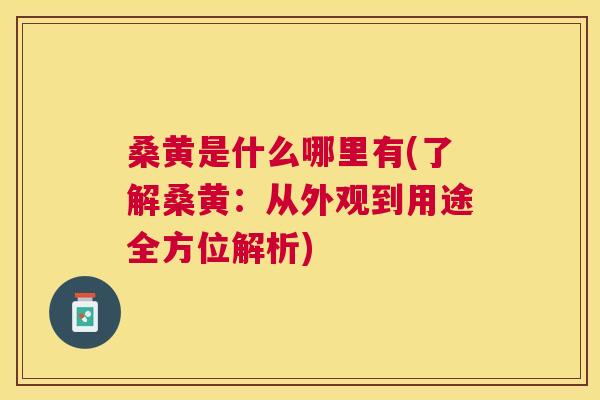 桑黄是什么哪里有(了解桑黄:从外观到用途全方位解析) 桑黄是什么哪里有(了解桑黄:从外观到用途全方位解析)