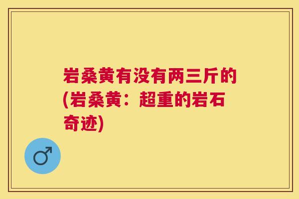 岩桑黄有没有两三斤的(岩桑黄:超重的岩石奇迹) 岩桑黄有没有两三斤的(岩桑黄:超重的岩石奇迹)