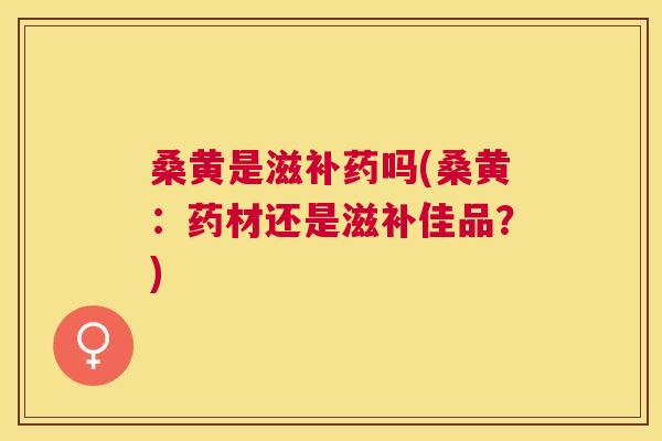 桑黄是滋补药吗(桑黄:药材还是滋补佳品?) 桑黄是滋补药吗(桑黄:药材还是滋补佳品?)