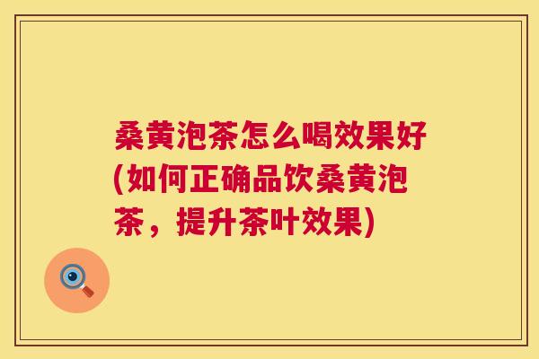 桑黄泡茶怎么喝效果好(如何正确品饮桑黄泡茶,提升茶叶效果) 桑黄泡茶怎么喝效果好(如何正确品饮桑黄泡茶,提升茶叶效果)