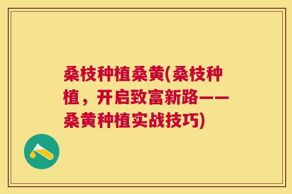 桑枝种植桑黄(桑枝种植,开启致富新路——桑黄种植实战技巧) 桑枝种植桑黄(桑枝种植,开启致富新路——桑黄种植实战技巧)
