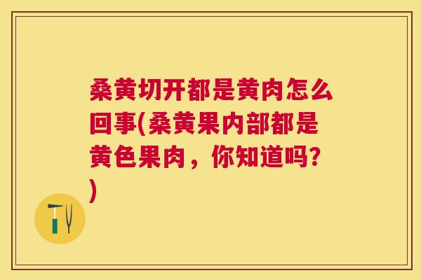 桑黄切开都是黄肉怎么回事(桑黄果内部都是黄色果肉,你知道吗?) 桑黄切开都是黄肉怎么回事(桑黄果内部都是黄色果肉,你知道吗?)