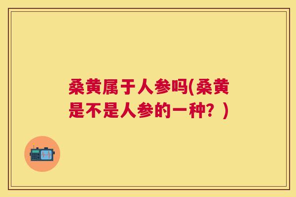 桑黄属于人参吗(桑黄是不是人参的一种?) 桑黄属于人参吗(桑黄是不是人参的一种?)