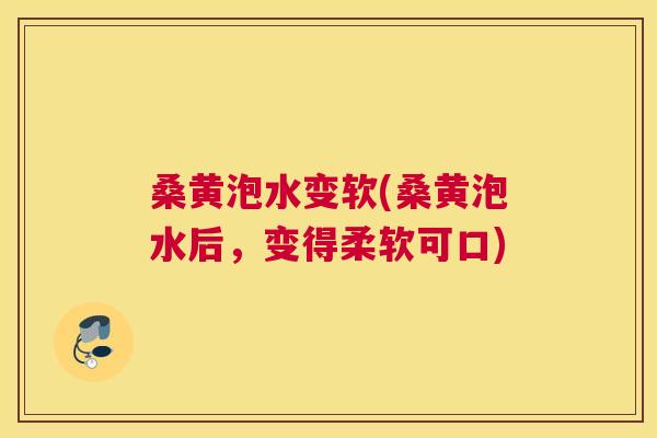 桑黄泡水变软(桑黄泡水后,变得柔软可口) 桑黄泡水变软(桑黄泡水后,变得柔软可口)