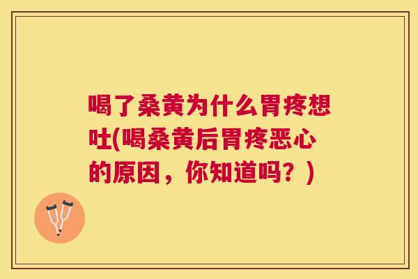 喝了桑黄为什么胃疼想吐(喝桑黄后胃疼恶心的原因,你知道吗?) 喝了桑黄为什么胃疼想吐(喝桑黄后胃疼恶心的原因,你知道吗?)