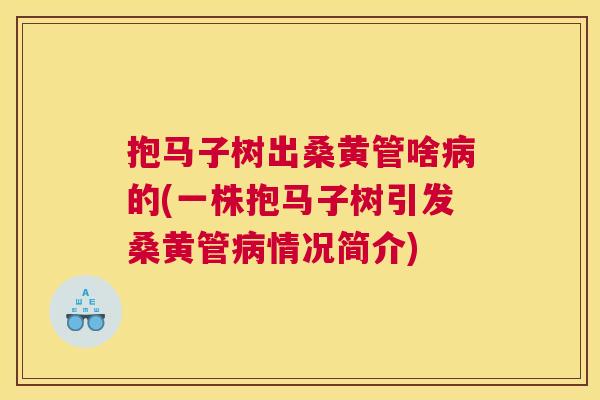 抱马子树出桑黄管啥的(一株抱马子树引发桑黄管情况简介) 抱马子树出桑黄管啥的(一株抱马子树引发桑黄管情况简介)