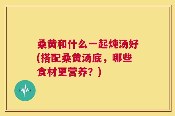 桑黄和什么一起炖汤好(搭配桑黄汤底,哪些食材更营养?) 桑黄和什么一起炖汤好(搭配桑黄汤底,哪些食材更营养?)