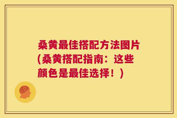 桑黄佳搭配方法图片(桑黄搭配指南：这些颜色是佳选择！)