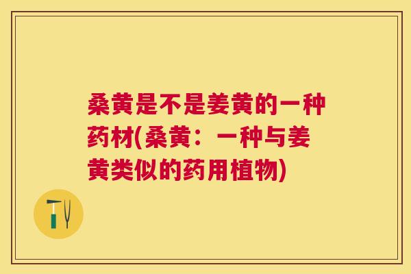 桑黄是不是姜黄的一种药材(桑黄:一种与姜黄类似的药用植物) 桑黄是不是姜黄的一种药材(桑黄:一种与姜黄类似的药用植物)
