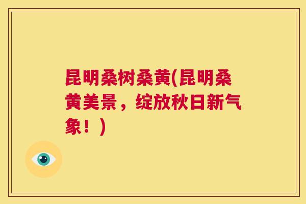 昆明桑树桑黄(昆明桑黄美景,绽放秋日新气象!) 昆明桑树桑黄(昆明桑黄美景,绽放秋日新气象!)