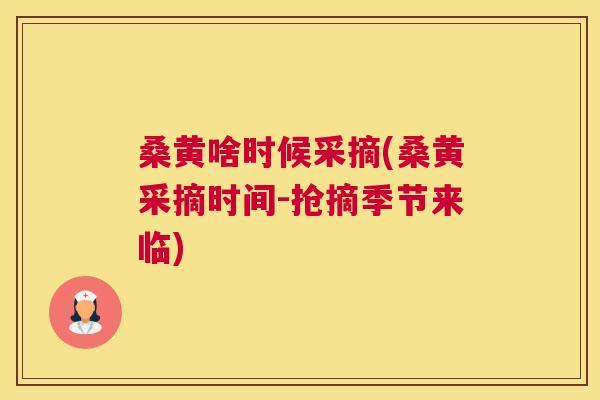 桑黄啥时候采摘(桑黄采摘时间-抢摘季节来临) 桑黄啥时候采摘(桑黄采摘时间-抢摘季节来临)