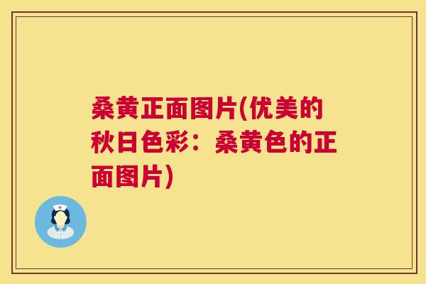 桑黄正面图片(优美的秋日色彩:桑黄色的正面图片) 桑黄正面图片(优美的秋日色彩:桑黄色的正面图片)