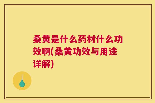 桑黄是什么药材什么功效啊(桑黄功效与用途详解) 桑黄是什么药材什么功效啊(桑黄功效与用途详解)
