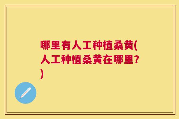 哪里有人工种植桑黄(人工种植桑黄在哪里?) 哪里有人工种植桑黄(人工种植桑黄在哪里?)