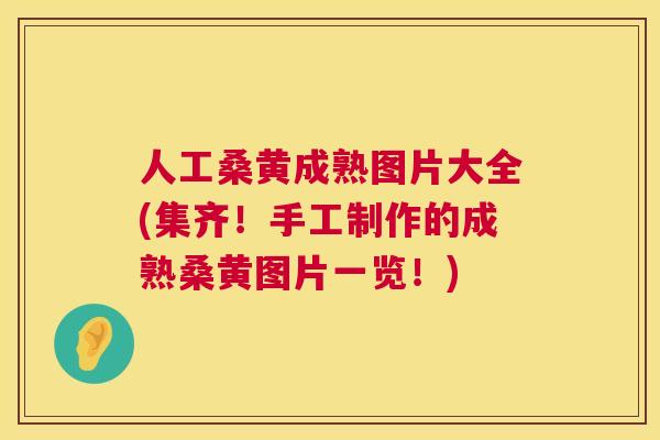 人工桑黄成熟图片大全(集齐!手工制作的成熟桑黄图片一览!) 人工桑黄成熟图片大全(集齐!手工制作的成熟桑黄图片一览!)