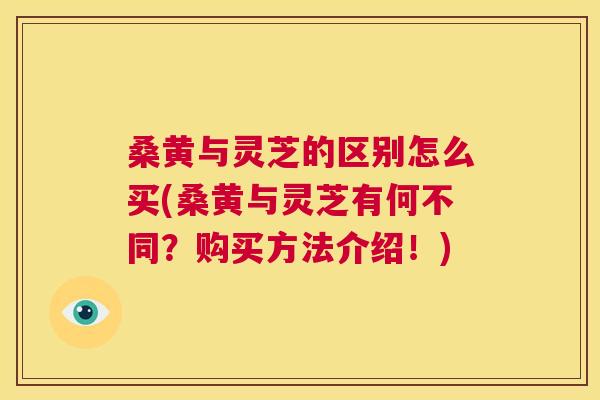 桑黄与灵芝的区别怎么买(桑黄与灵芝有何不同?购买方法介绍!) 桑黄与灵芝的区别怎么买(桑黄与灵芝有何不同?购买方法介绍!)