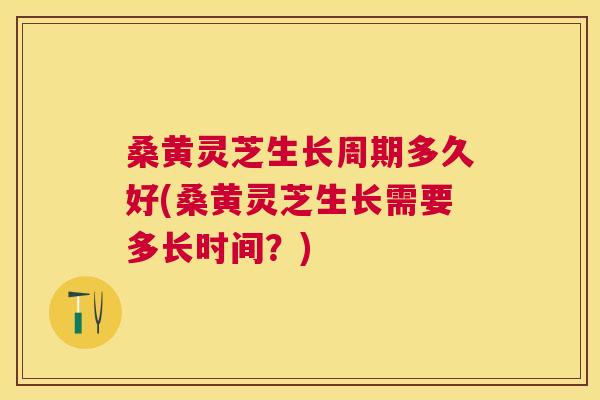 桑黄灵芝生长周期多久好(桑黄灵芝生长需要多长时间?) 桑黄灵芝生长周期多久好(桑黄灵芝生长需要多长时间?)