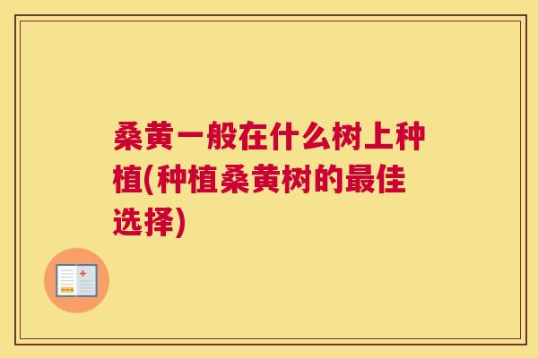 桑黄一般在什么树上种植(种植桑黄树的佳选择) 桑黄一般在什么树上种植(种植桑黄树的佳选择)