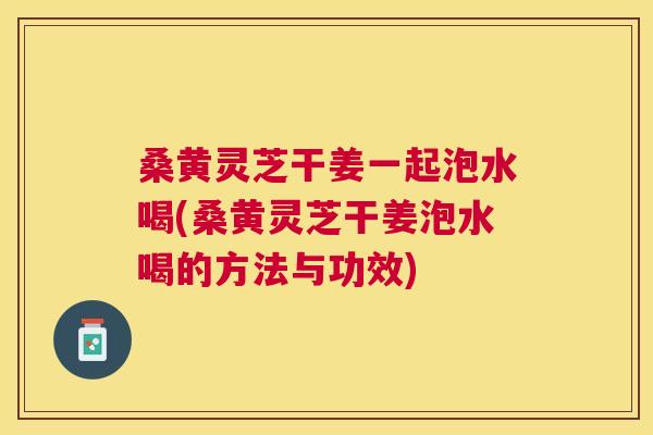 桑黄灵芝干姜一起泡水喝(桑黄灵芝干姜泡水喝的方法与功效) 桑黄灵芝干姜一起泡水喝(桑黄灵芝干姜泡水喝的方法与功效)