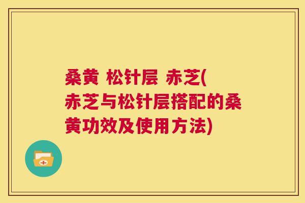 桑黄 松针层 赤芝(赤芝与松针层搭配的桑黄功效及使用方法) 桑黄 松针层 赤芝(赤芝与松针层搭配的桑黄功效及使用方法)