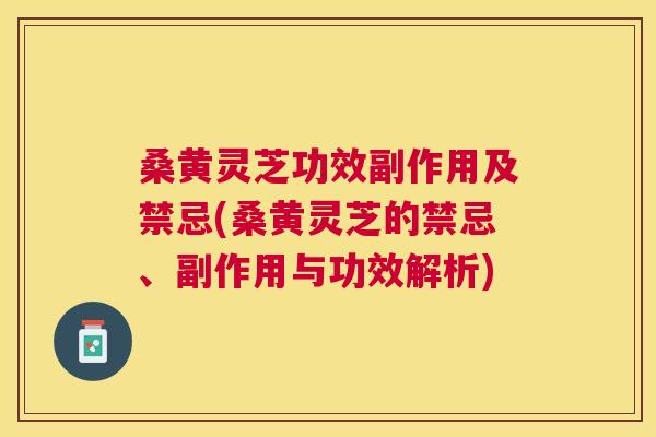 桑黄灵芝功效副作用及禁忌(桑黄灵芝的禁忌、副作用与功效解析)