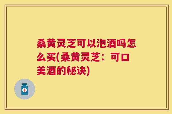 桑黄灵芝可以泡酒吗怎么买(桑黄灵芝:可口美酒的秘诀) 桑黄灵芝可以泡酒吗怎么买(桑黄灵芝:可口美酒的秘诀)