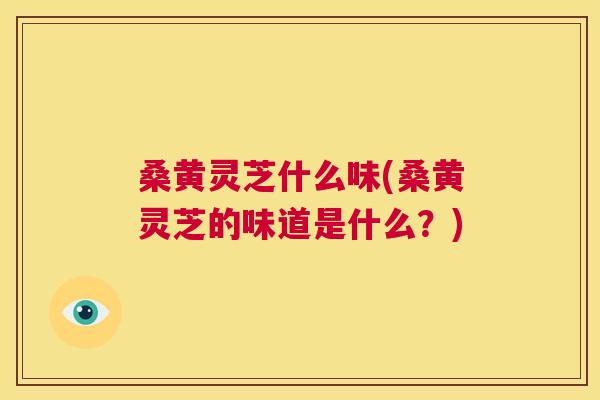 桑黄灵芝什么味(桑黄灵芝的味道是什么?) 桑黄灵芝什么味(桑黄灵芝的味道是什么?)