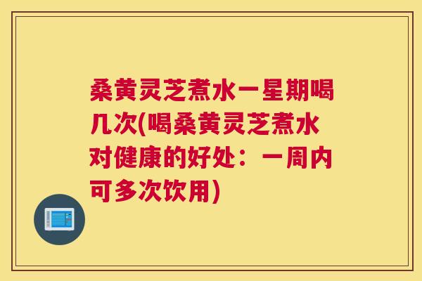 桑黄灵芝煮水一星期喝几次(喝桑黄灵芝煮水对健康的好处:一周内可多次饮用) 桑黄灵芝煮水一星期喝几次(喝桑黄灵芝煮水对健康的好处:一周内可多次饮用)