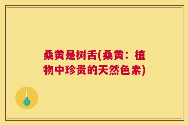 桑黄是树舌(桑黄:植物中珍贵的天然色素) 桑黄是树舌(桑黄:植物中珍贵的天然色素)