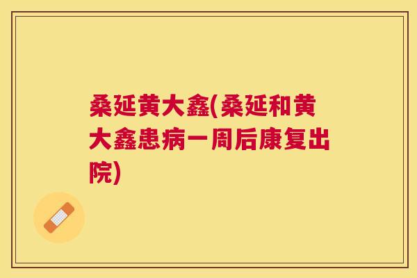 桑延黄大鑫(桑延和黄大鑫患一周后康复出院)