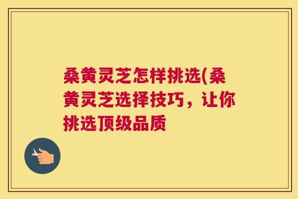 桑黄灵芝怎样挑选(桑黄灵芝选择技巧,让你挑选品质 桑黄灵芝怎样挑选(桑黄灵芝选择技巧,让你挑选品质