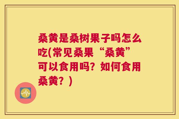 桑黄是桑树果子吗怎么吃(常见桑果“桑黄”可以食用吗?如何食用桑黄?) 桑黄是桑树果子吗怎么吃(常见桑果“桑黄”可以食用吗?如何食用桑黄?)