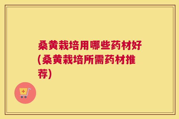 桑黄栽培用哪些药材好(桑黄栽培所需药材推荐) 桑黄栽培用哪些药材好(桑黄栽培所需药材推荐)