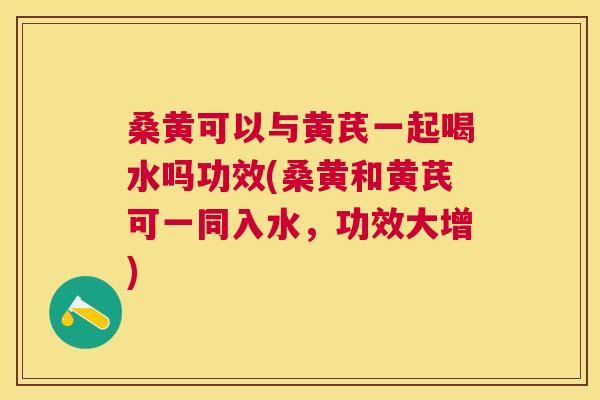 桑黄可以与黄芪一起喝水吗功效(桑黄和黄芪可一同入水,功效大增) 桑黄可以与黄芪一起喝水吗功效(桑黄和黄芪可一同入水,功效大增)