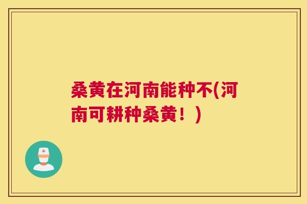 桑黄在河南能种不(河南可耕种桑黄！)