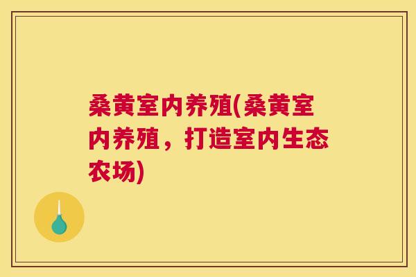 桑黄室内养殖(桑黄室内养殖,打造室内生态农场) 桑黄室内养殖(桑黄室内养殖,打造室内生态农场)