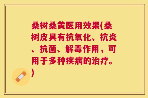 桑树桑黄医用效果(桑树皮具有、、、作用,可用于多种的。) 桑树桑黄医用效果(桑树皮具有、、、作用,可用于多种的。)