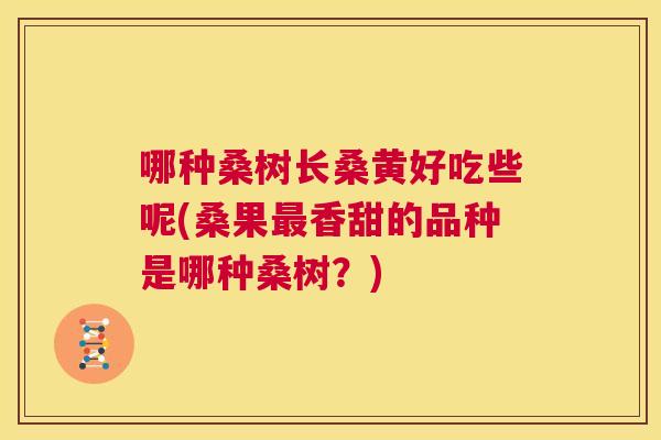 哪种桑树长桑黄好吃些呢(桑果香甜的品种是哪种桑树?) 哪种桑树长桑黄好吃些呢(桑果香甜的品种是哪种桑树?)