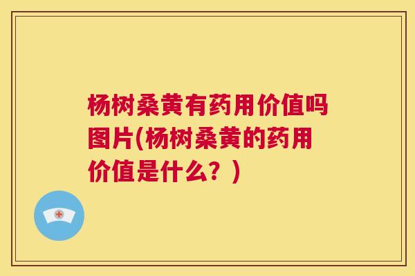 杨树桑黄有药用价值吗图片(杨树桑黄的药用价值是什么?) 杨树桑黄有药用价值吗图片(杨树桑黄的药用价值是什么?)