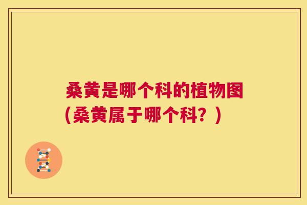 桑黄是哪个科的植物图(桑黄属于哪个科?) 桑黄是哪个科的植物图(桑黄属于哪个科?)