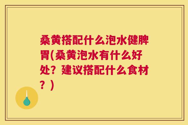 桑黄搭配什么泡水健脾胃(桑黄泡水有什么好处?建议搭配什么食材?) 桑黄搭配什么泡水健脾胃(桑黄泡水有什么好处?建议搭配什么食材?)