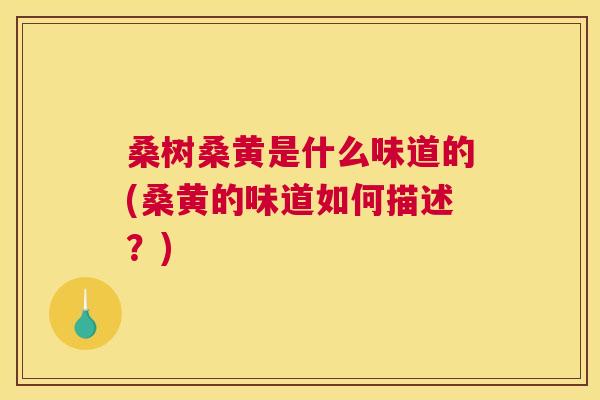 桑树桑黄是什么味道的(桑黄的味道如何描述?) 桑树桑黄是什么味道的(桑黄的味道如何描述?)