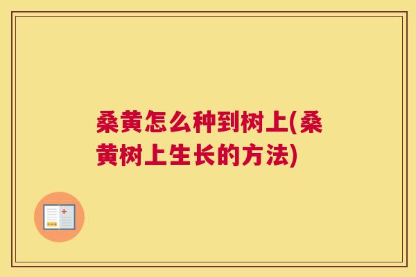 桑黄怎么种到树上(桑黄树上生长的方法) 桑黄怎么种到树上(桑黄树上生长的方法)