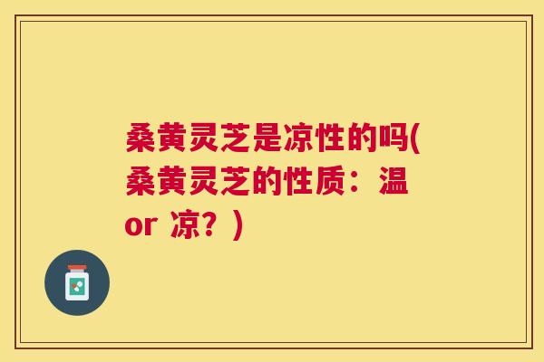 桑黄灵芝是凉性的吗(桑黄灵芝的性质:温 or 凉?) 桑黄灵芝是凉性的吗(桑黄灵芝的性质:温 or 凉?)