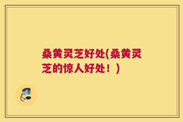 桑黄灵芝好处(桑黄灵芝的惊人好处！)