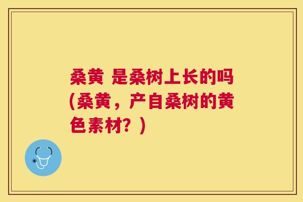 桑黄 是桑树上长的吗(桑黄，产自桑树的黄色素材？)
