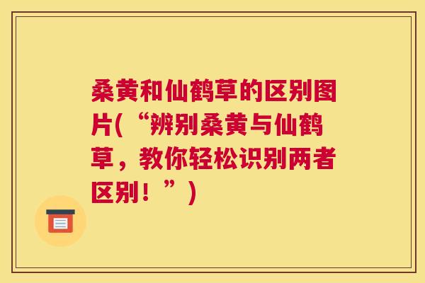 桑黄和仙鹤草的区别图片(“辨别桑黄与仙鹤草，教你轻松识别两者区别！”)