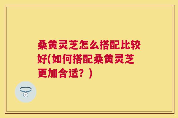 桑黄灵芝怎么搭配比较好(如何搭配桑黄灵芝更加合适？)