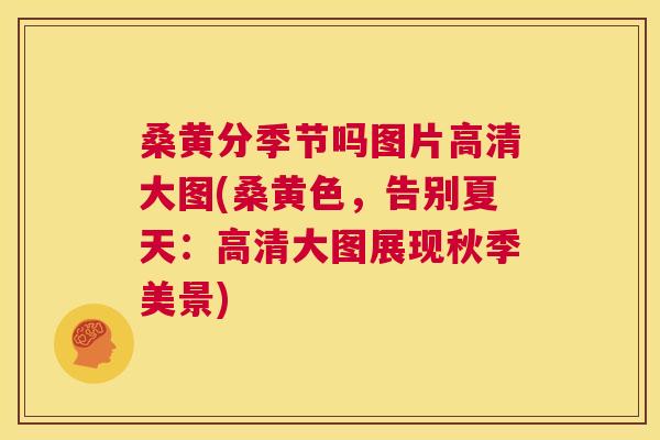 桑黄分季节吗图片高清大图(桑黄色，告别夏天：高清大图展现秋季美景)